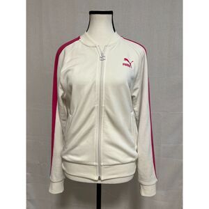 Puma White with Pink Stripes T7 Track '68 Jacket. Size XS(W).